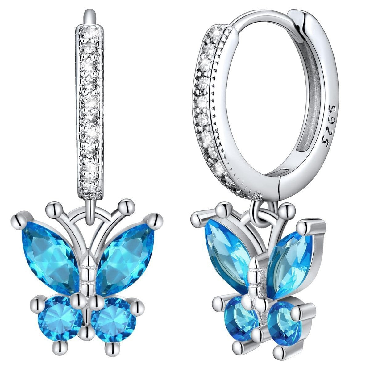 New Style Butterfly Earrings With Copper Material And Zircon Inlay