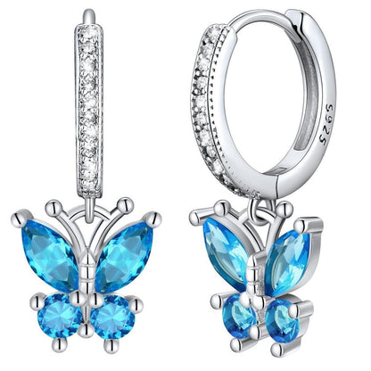 New Style Butterfly Earrings With Copper Material And Zircon Inlay