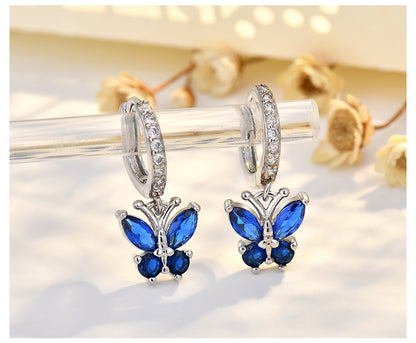 New Style Butterfly Earrings With Copper Material And Zircon Inlay