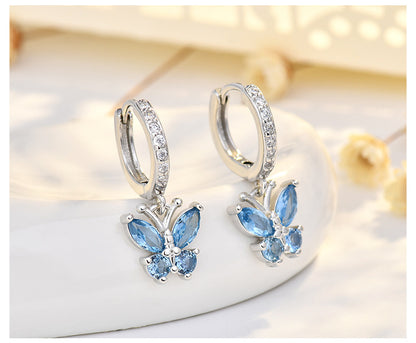 New Style Butterfly Earrings With Copper Material And Zircon Inlay
