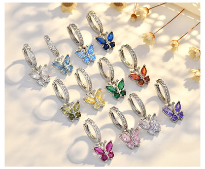New Style Butterfly Earrings With Copper Material And Zircon Inlay