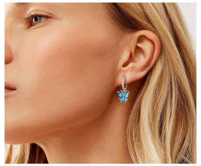New Style Butterfly Earrings With Copper Material And Zircon Inlay