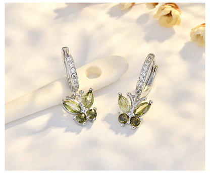 New Style Butterfly Earrings With Copper Material And Zircon Inlay