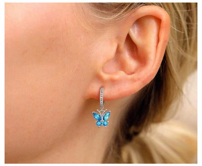 New Style Butterfly Earrings With Copper Material And Zircon Inlay