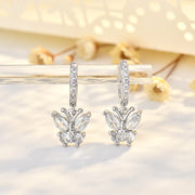 White Zirconia April (Butterfly Earrings)
