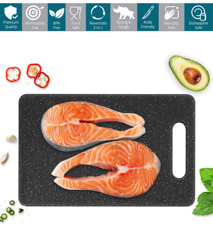 Marble Pattern Plastic Chopping Board For Kitchen Use, Durable And Lightweight Cutting Board