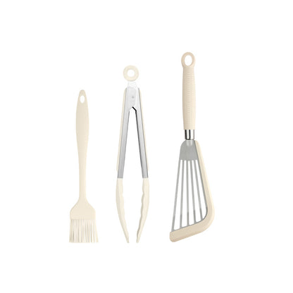 Butterfly Sector Cooking Spoon And Spatula Set Made Of Durable Silica Gel With Wooden Handles