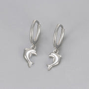 Dolphin Earrings/White Gold