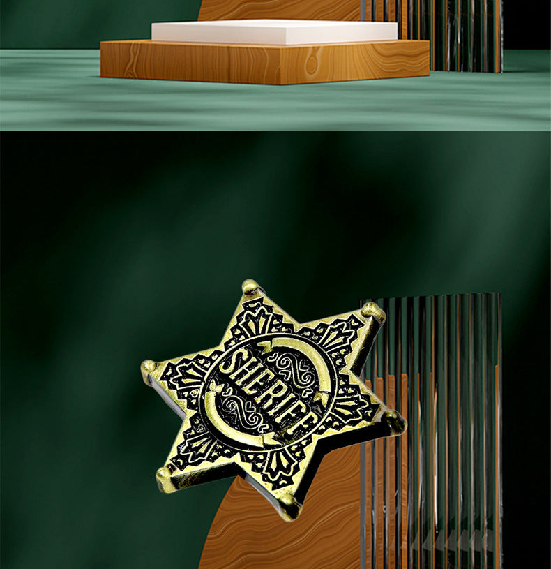 Star Pattern Metal Brooch Pin In Elegant Golden Finish For Stylish Accessories