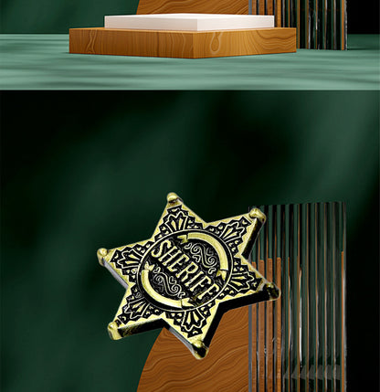 Star Pattern Metal Brooch Pin In Elegant Golden Finish For Stylish Accessories