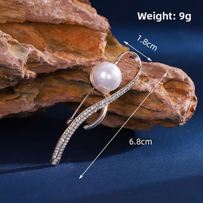 Elegant Flower Pearl Pin Brooch, Perfect Christmas Accessory With Delicate Floral Design