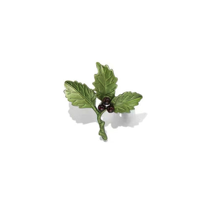 Pin Brooch Featuring A Green Plant Leaf Design, Elegant Jewelry Accessory