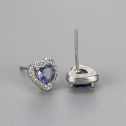 Zircon Heart Earrings/Purple Diamond