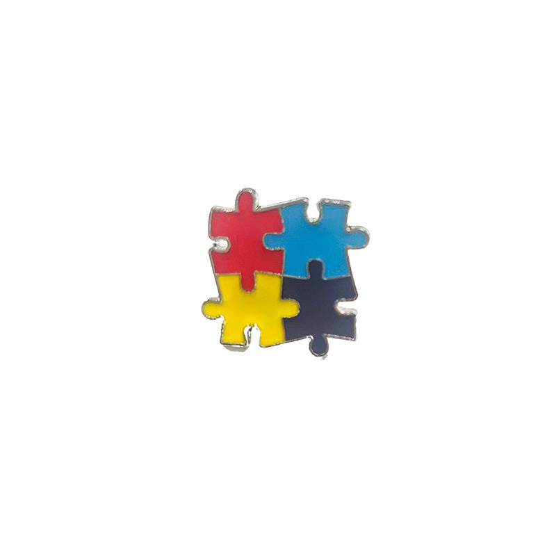 Pin Brooch Featuring A Jigsaw Pattern, Stylish And Unique Accessory For Any Outfit