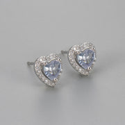 Zircon Heart Earrings/White Diamond