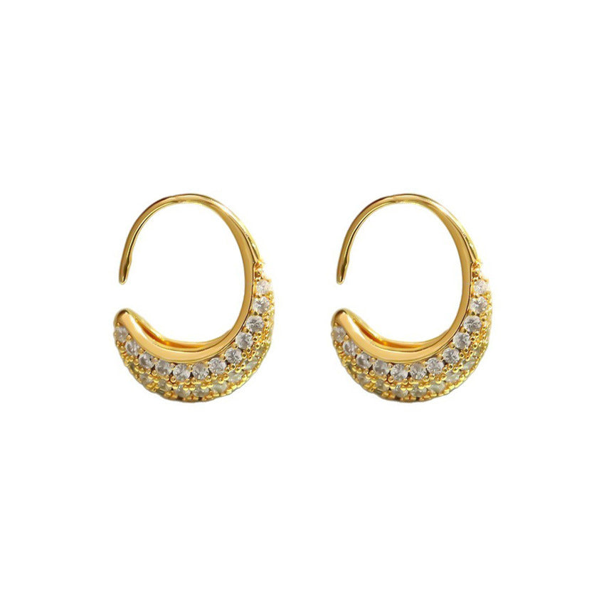 Retro Round Stud Earrings For Women Featuring Classic Ear Hook Design