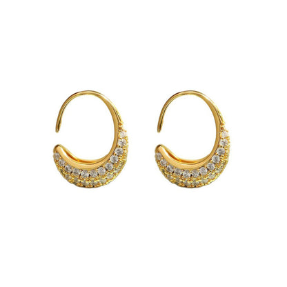 Retro Round Stud Earrings For Women Featuring Classic Ear Hook Design