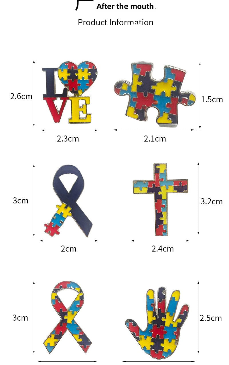 Pin Brooch Featuring A Jigsaw Pattern, Stylish And Unique Accessory For Any Outfit