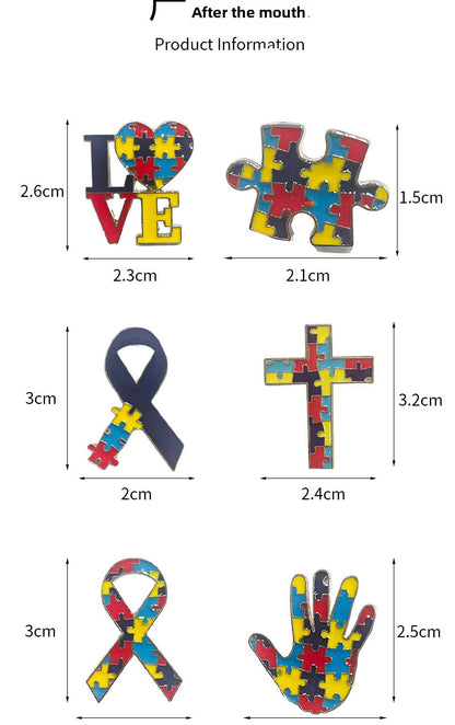 Pin Brooch Featuring A Jigsaw Pattern, Stylish And Unique Accessory For Any Outfit