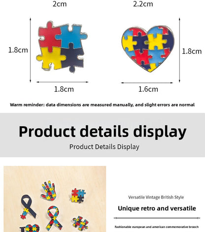 Pin Brooch Featuring A Jigsaw Pattern, Stylish And Unique Accessory For Any Outfit