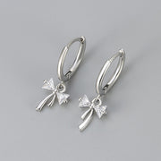 Bow Earrings/White Gold