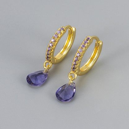 Water Droplets Copper Drop Earrings For Women Featuring Elegant Design