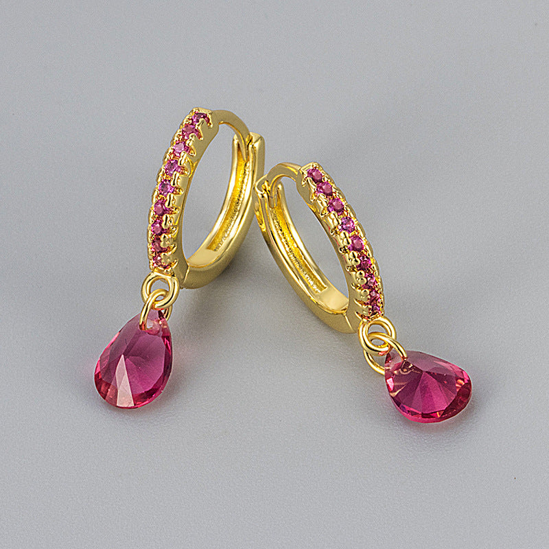 Water Droplets Copper Drop Earrings For Women Featuring Elegant Design