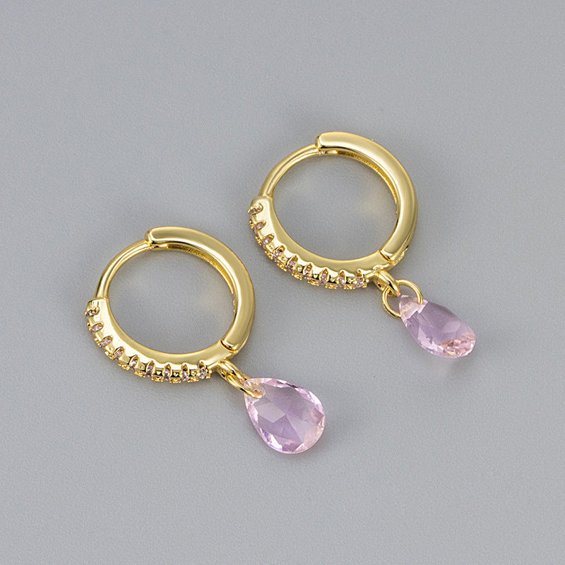 Water Droplets Copper Drop Earrings For Women Featuring Elegant Design