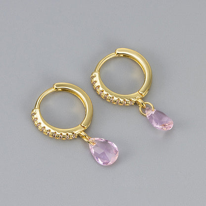 Water Droplets Copper Drop Earrings For Women Featuring Elegant Design