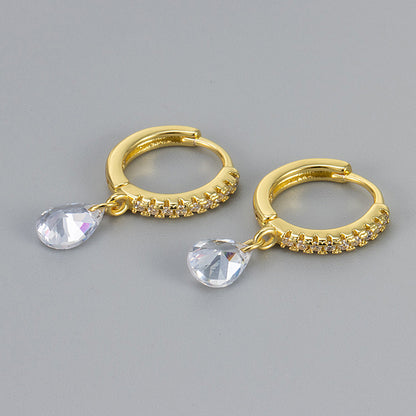 Water Droplets Copper Drop Earrings For Women Featuring Elegant Design