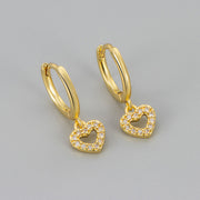 Love Hollow Earrings/Gold Color