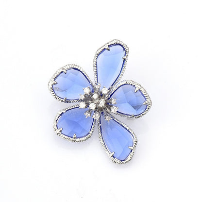 Golden Flower Pin Brooch, Elegant Floral Jewelry Accessory For Women