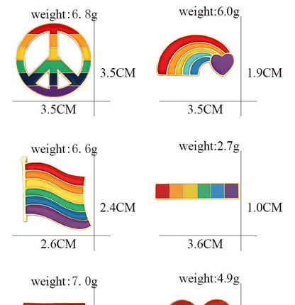 Rainbow Bridge Pin Brooches In Alloy Featuring Colorful Design