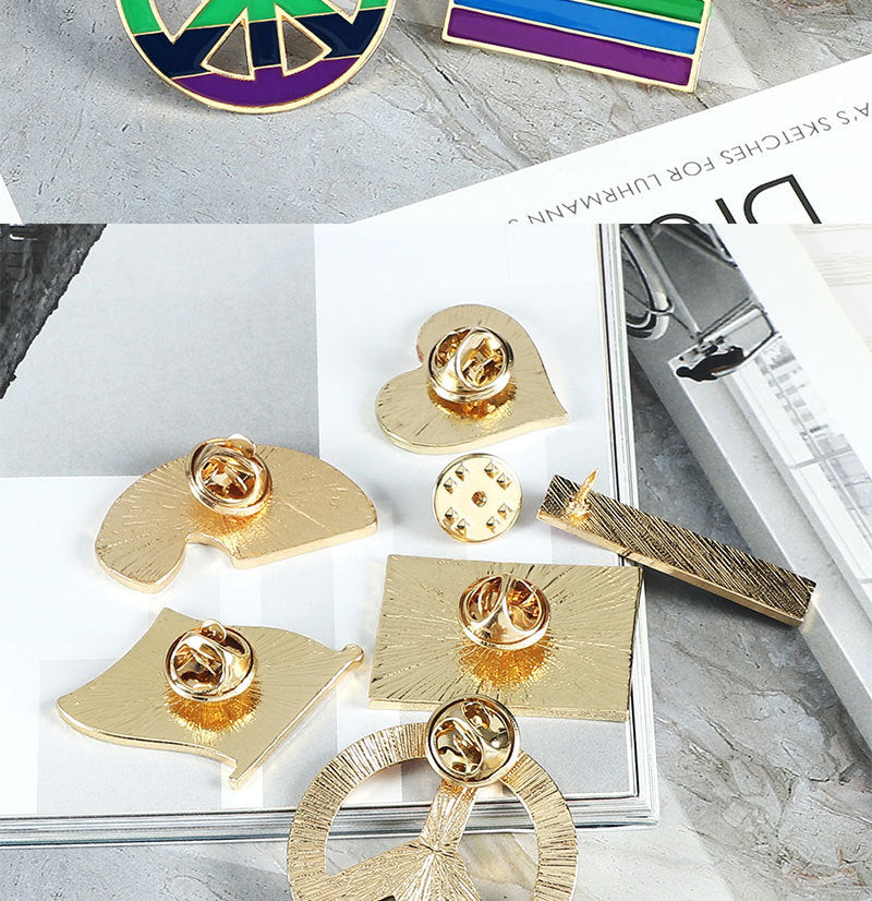 Rainbow Bridge Pin Brooches In Alloy Featuring Colorful Design