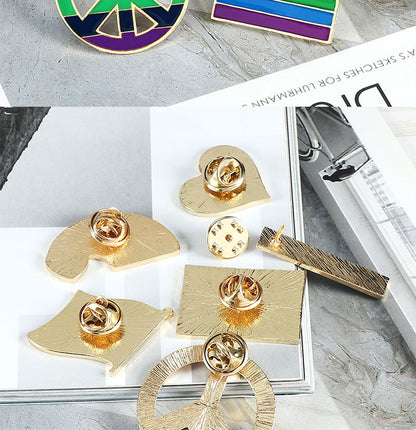 Rainbow Bridge Pin Brooches In Alloy Featuring Colorful Design