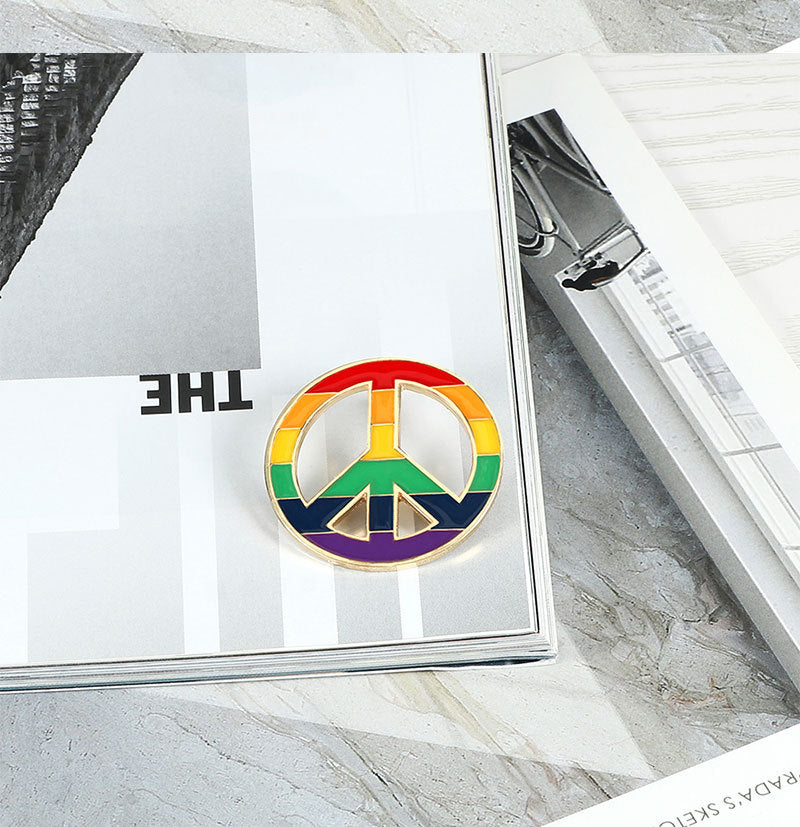 Rainbow Bridge Pin Brooches In Alloy Featuring Colorful Design