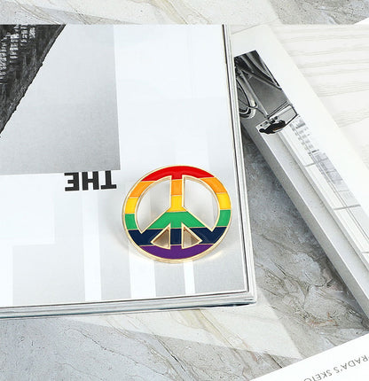 Rainbow Bridge Pin Brooches In Alloy Featuring Colorful Design