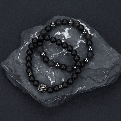 Men's Hip-Hop Cross Bracelet In Black Featuring Durable 304 Stainless Steel