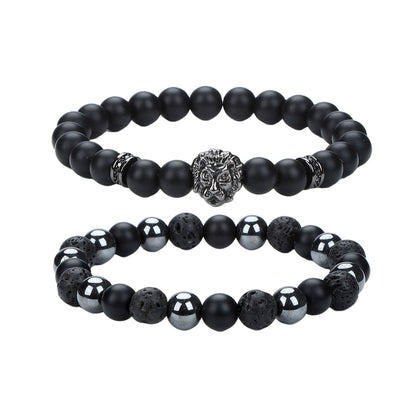 Men's Hip-Hop Cross Bracelet In Black Featuring Durable 304 Stainless Steel