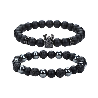 Men's Hip-Hop Cross Bracelet In Black Featuring Durable 304 Stainless Steel