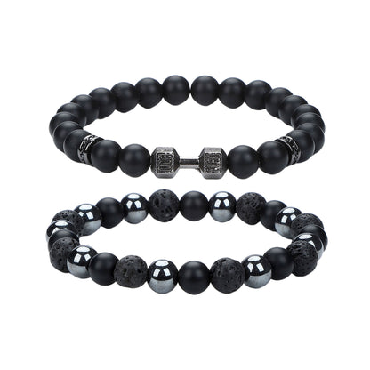 Men's Hip-Hop Cross Bracelet In Black Featuring Durable 304 Stainless Steel