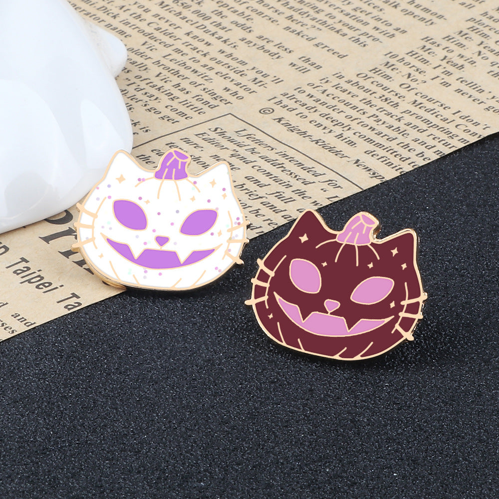 Pumpkin Pin Brooch In Alloy Featuring A Monster Fruit Design