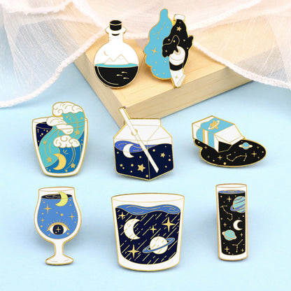 Universe Pattern Brooch Pin Featuring Multicolor Design For Stylish Accessory
