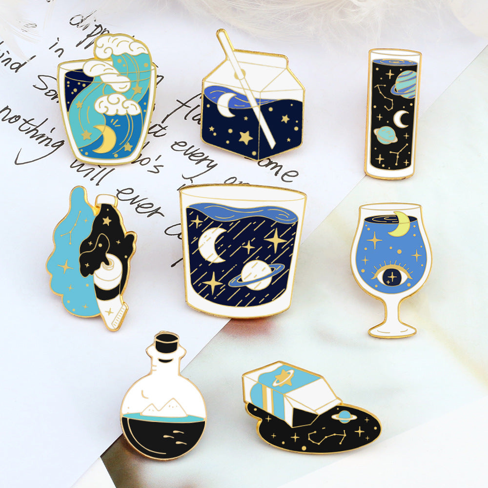 Universe Pattern Brooch Pin Featuring Multicolor Design For Stylish Accessory