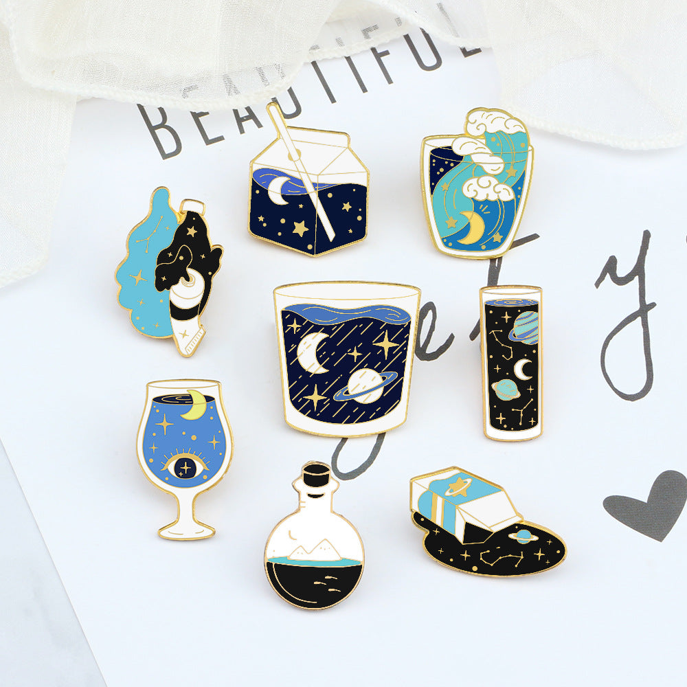 Universe Pattern Brooch Pin Featuring Multicolor Design For Stylish Accessory