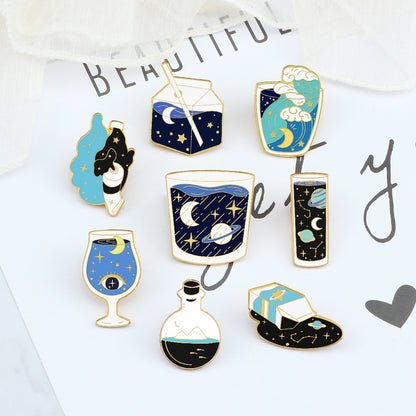 Universe Pattern Brooch Pin Featuring Multicolor Design For Stylish Accessory