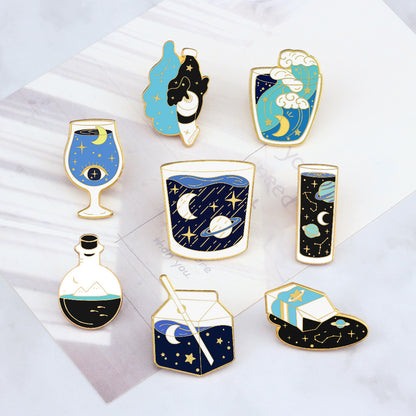 Universe Pattern Brooch Pin Featuring Multicolor Design For Stylish Accessory