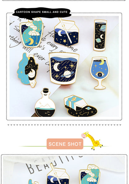 Universe Pattern Brooch Pin Featuring Multicolor Design For Stylish Accessory