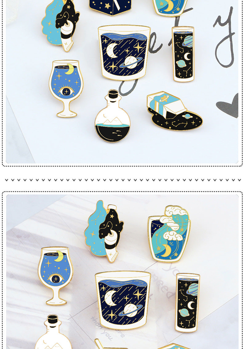 Universe Pattern Brooch Pin Featuring Multicolor Design For Stylish Accessory