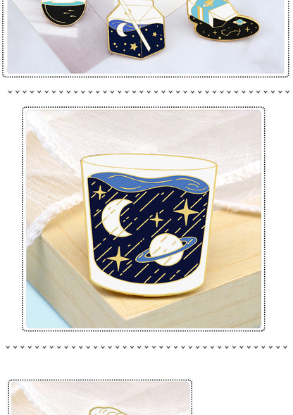 Universe Pattern Brooch Pin Featuring Multicolor Design For Stylish Accessory